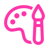 Art palette icon representing community support and arts activities
