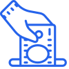 Hand placing a donation bill icon